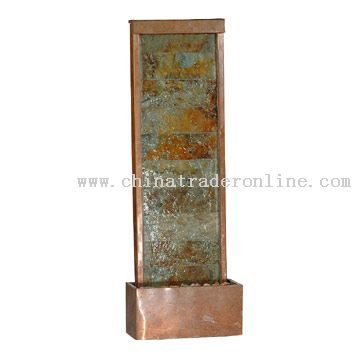 Copper Slate Waterfall Floor Fountain